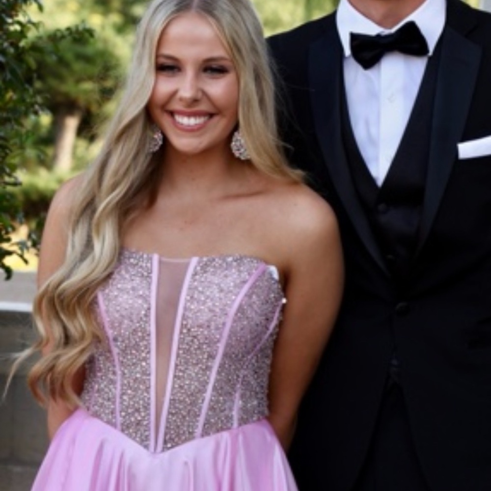 Rachel Allan Pink Corset Style Dress